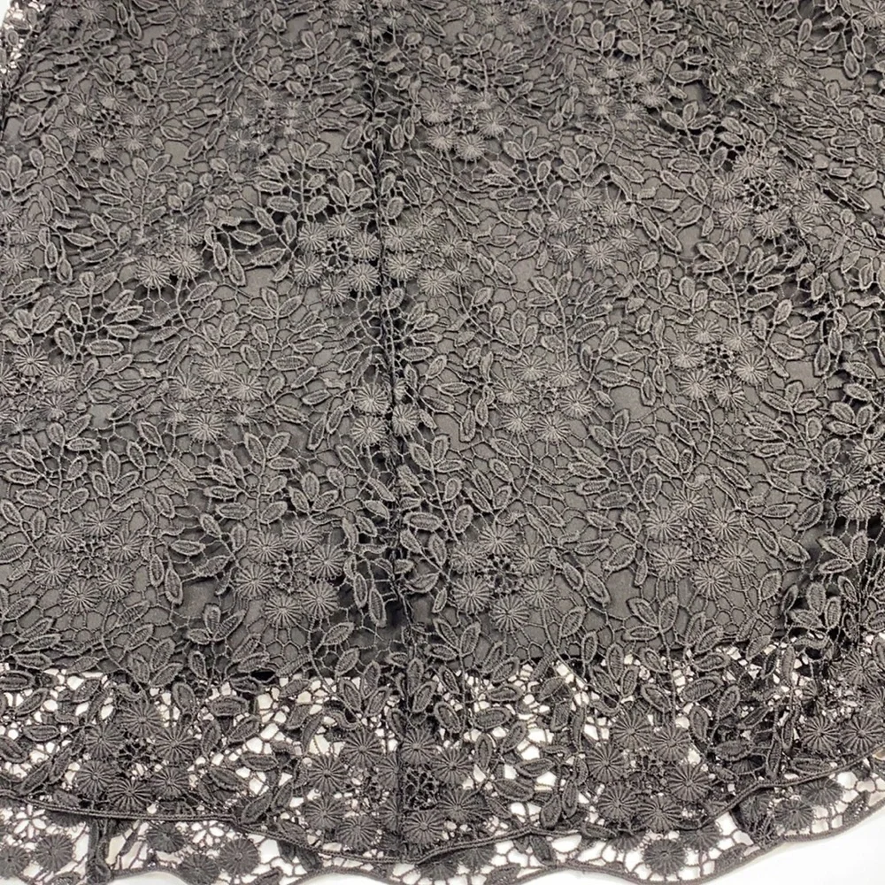 Garnet Hill Black Floral Overlay Skirt Size 16